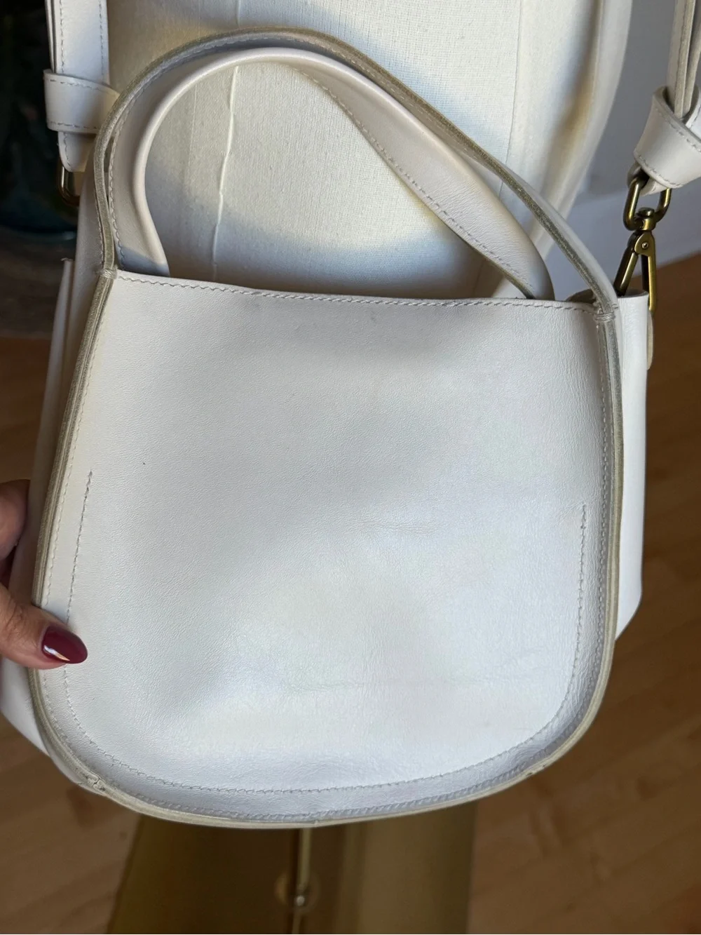 Madewell White Leather Top Handle Crossbody Bag NWT